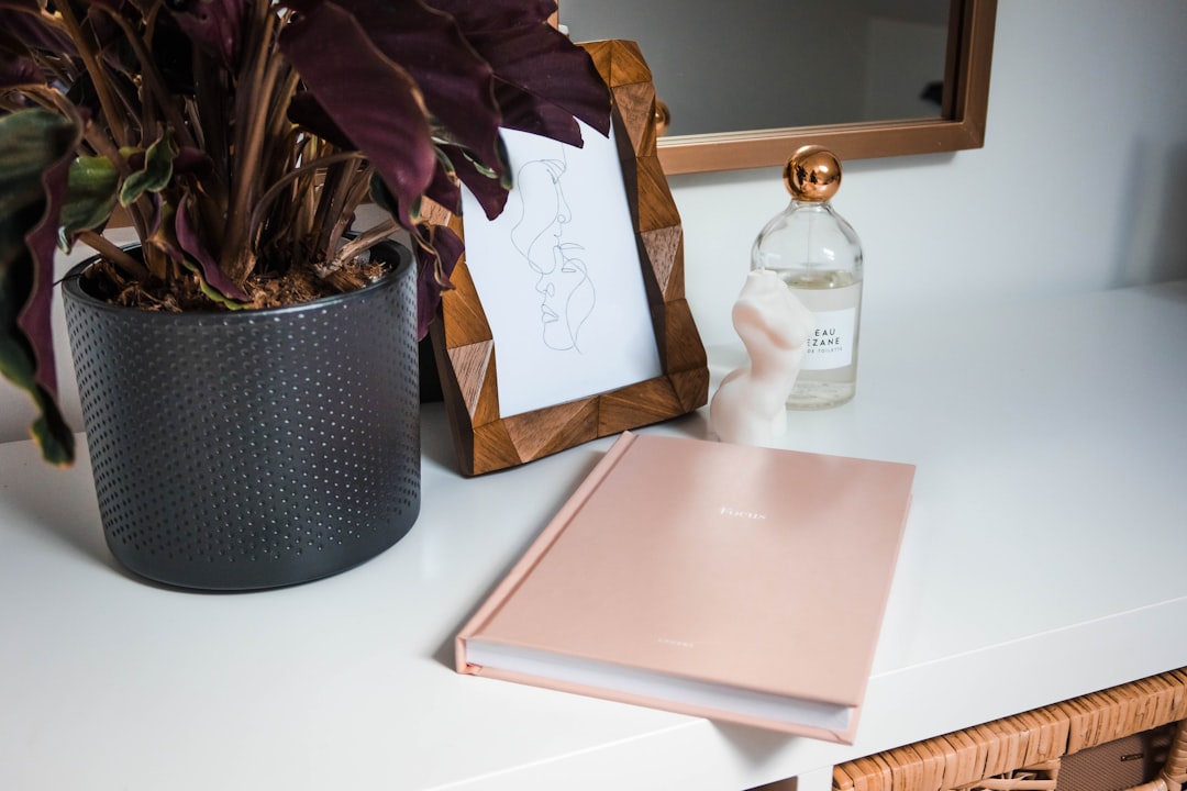 Daily Beauty Routine Planner with a calm vanity, checklist notebook, and neatly arranged beauty products