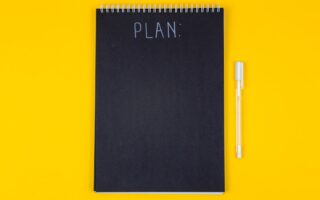 Cover illustration of a planning template in use