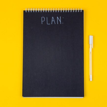 Cover illustration of a planning template in use