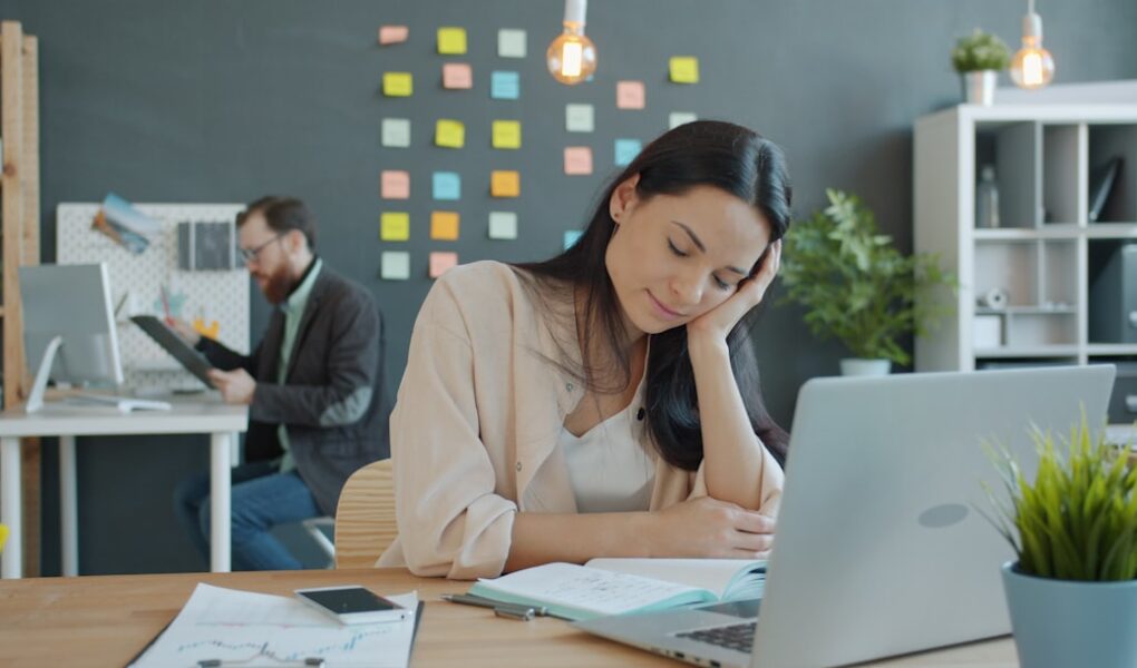 workplace stress management cover illustration showing a calm desk, checklist, and focus blocks
