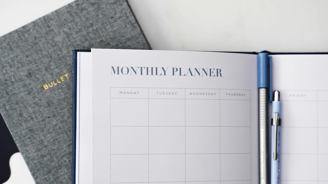 Cover image for daily self-care planner with icons for sleep, water, notes, and calm colors